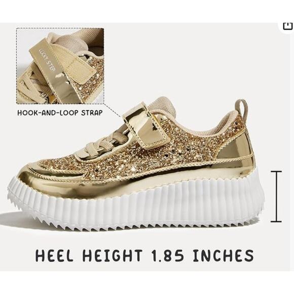 LUCKY STEP Kid's Glitter Running Sneaker Sparkly - Picture 3 of 4